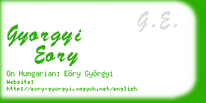 gyorgyi eory business card